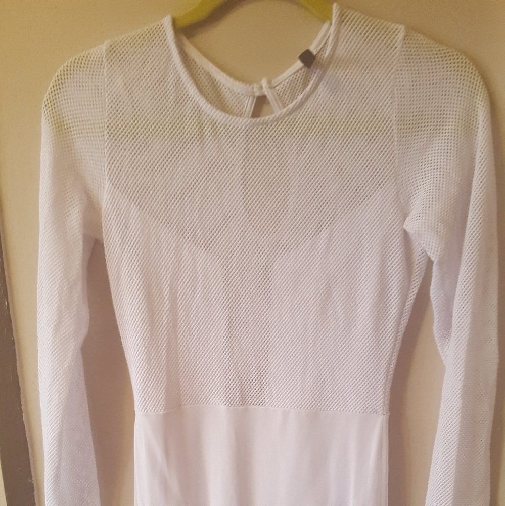 White mesh mermaid tail dress